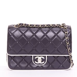 Chanel 2025 Graphic Frame Black Leather Mini Bag
